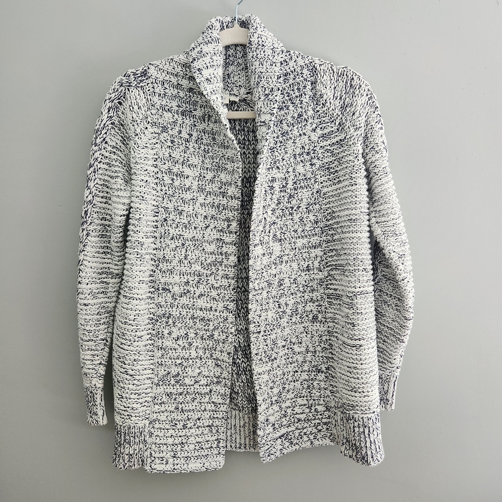 Gap Navy and White Shawl Collar Cardigan